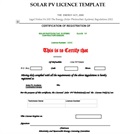 Solar photovoltaic licence